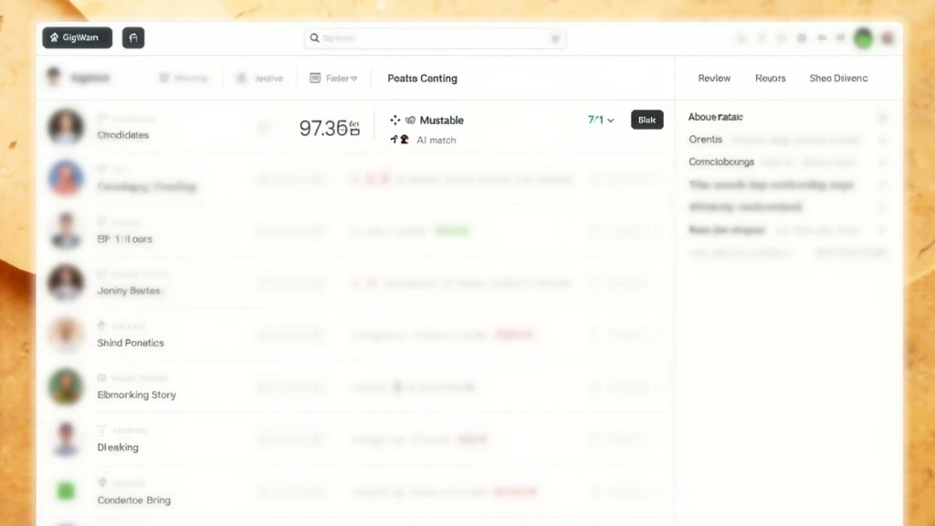 GigWam AI talent matching console showing ranked candidates with trust scores and a 41-hour time-to-hire.